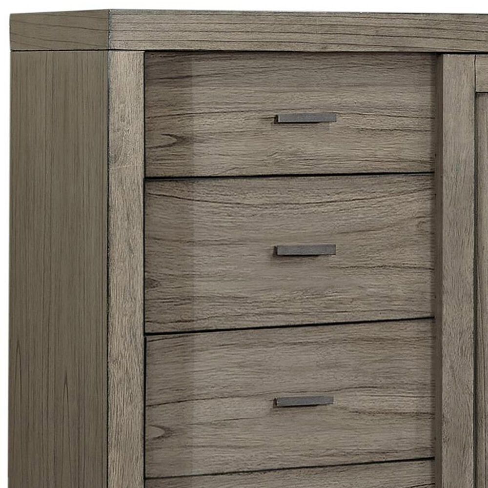 Riva Ridge Modern Loft 6-Drawer Sliding Door Chest in Greystone, , large