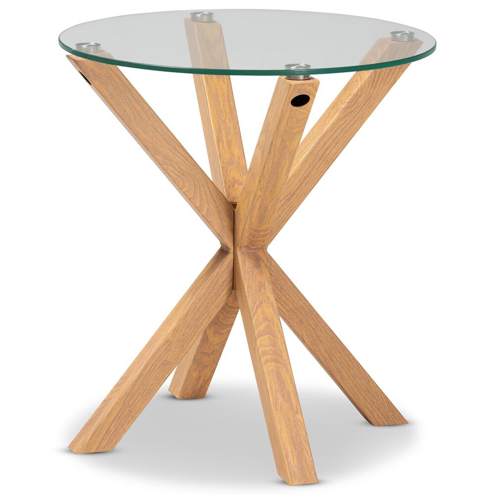 Baxton Studio Lida End Table in Clear/Natural, , large