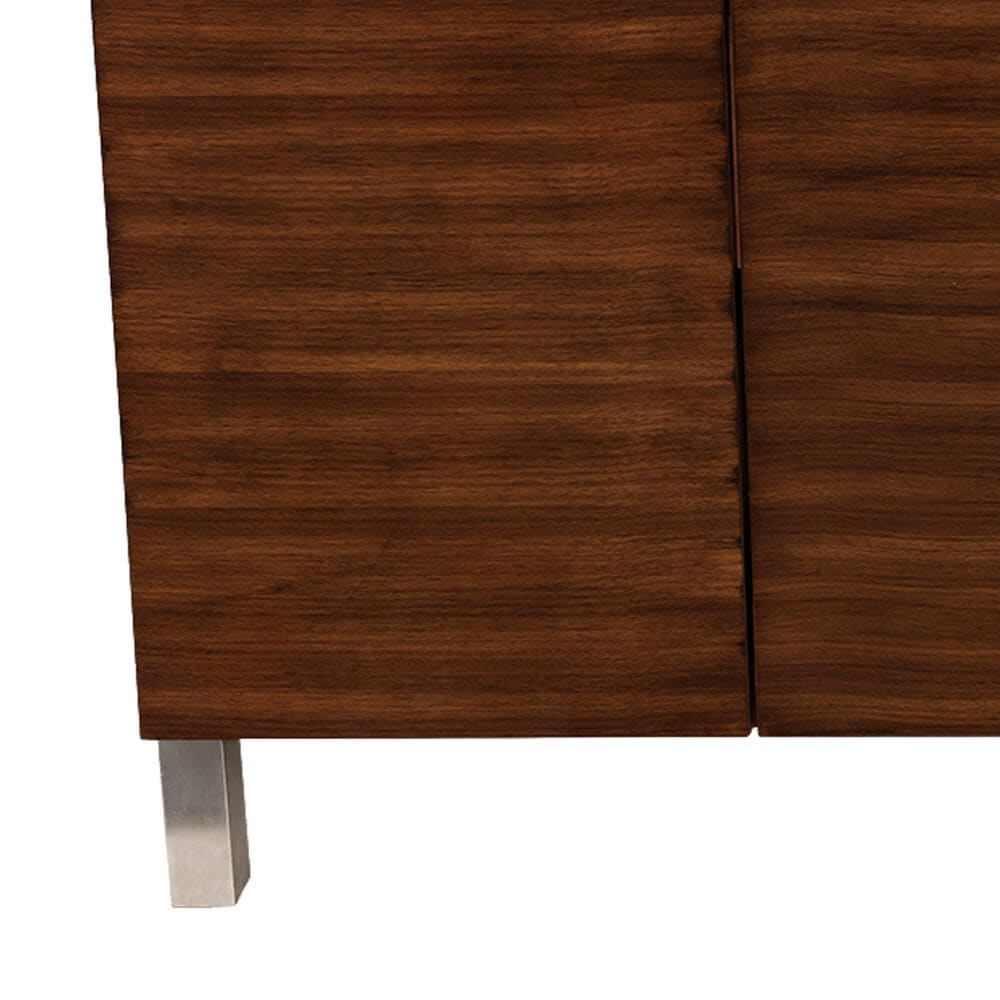James Martin Vanities Metropolitan 72&quot; Double Bathroom Vanity in American Walnut and Chrome with 3 cm White Zeus Quartz Top and Rectangular Sinks, , large