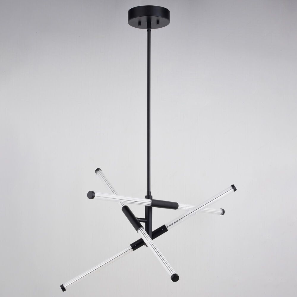 Vaxcel Avalon 3-Light Pendant in Matte Black, , large
