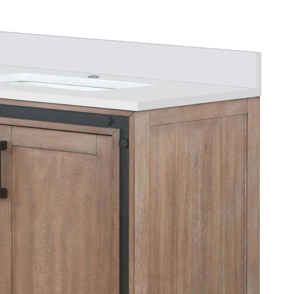 Lexora Home Ziva 30&quot; Single Bathroom Vanity in Rustic Barnwood with 2 cm White Cultured Marble Top and Rectangular Sink, , large