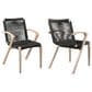 Blue River Nabila Outdoor Dining Chair with Charcoal Rope in Light Teak (Set of 2), , large