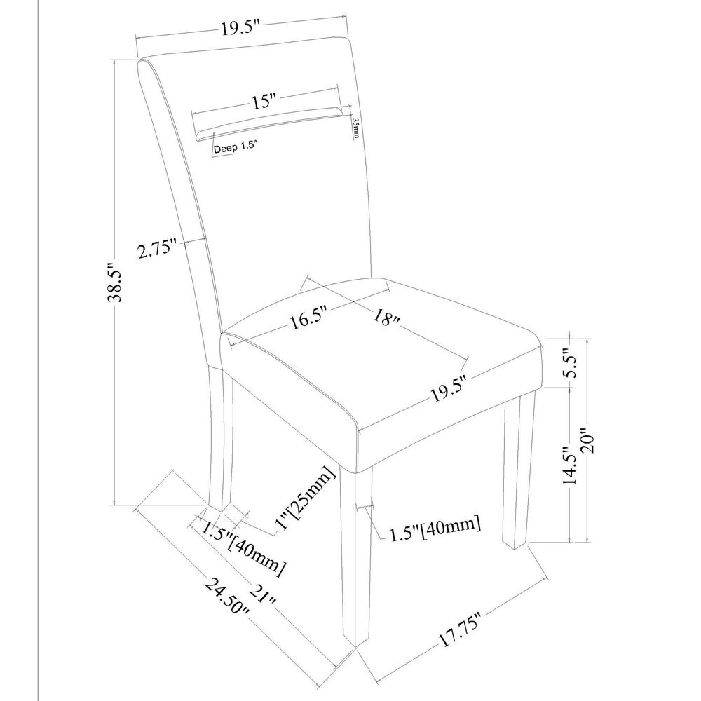 Modern Market Contemporary Dining Side Chair in Black Upholstery, , large