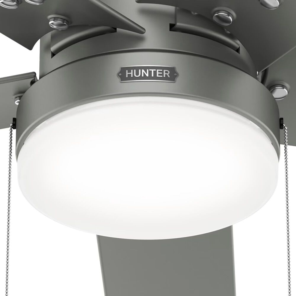 Hunter Sea Point 52&quot; Outdoor Ceiling Fan with LED Lights in Matte Silver, , large