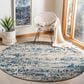 Safavieh Madison Grey and Blue 8" Round Area Rug, , large
