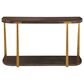 Uttermost Palisade Console Table in Coffee Oak and Antique Gold, , large
