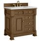 James Martin Vanities Brookfield 36" Single Bathroom Vanity in Honey Oak with 3 cm Ethereal Noctis Quartz Top and Rectangular Sink, , large