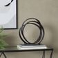 Maple and Jade Abstract Looped Decorative Sculpture in Satin Black, , large