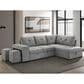 Coaster Roanne Fabric Upholstered Sleeper Sectional Sofa Grey, , large