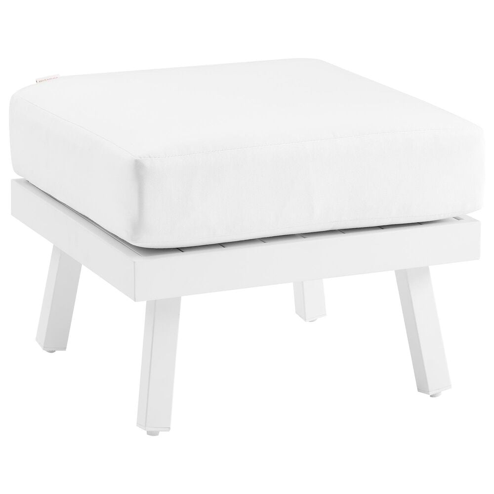 Linon Home Decor Holland Patio Ottoman in White, , large