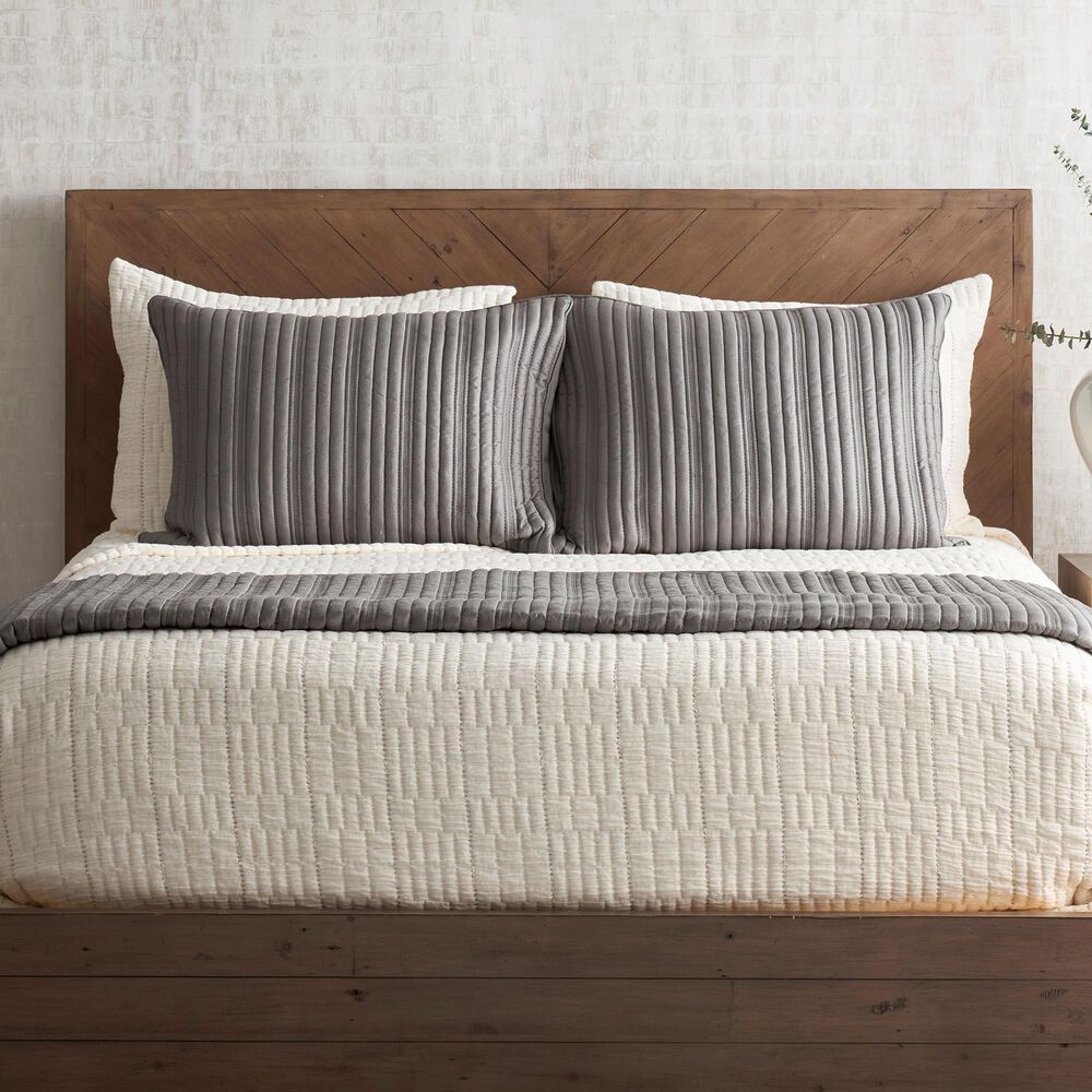Ann Gish Pickstitch 3-Piece Queen Coverlet Set in Bone, , large