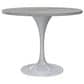 Leisuremod LeisureMod Verve Collection 36 Round Dining Table, White Base with Laminated White Marbleized Top, , large