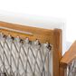 Hearth and Haven 2-Piece Outdoor Conversation Set with Cream Cushion in Light Teak, , large