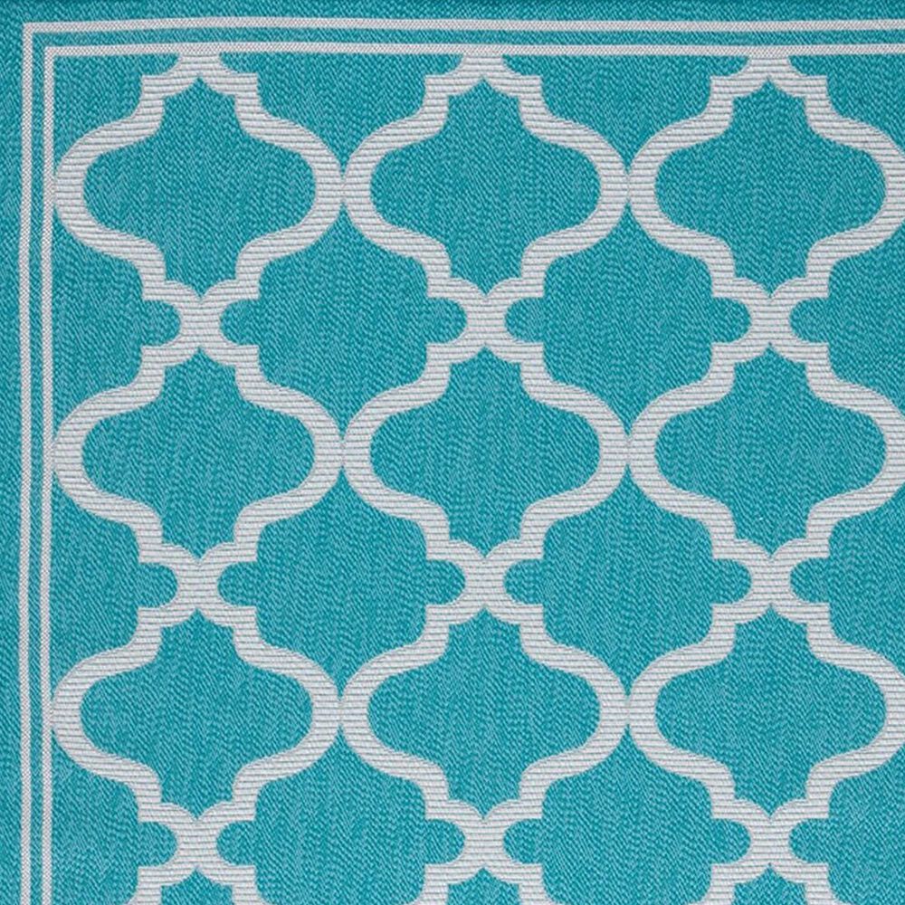 Safavieh Bermuda 5&#39;3&quot; x 7&#39;6&quot; Aqua and Grey Indoor/Outdoor Area Performance Rug, , large