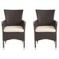 Hearth and Haven Clementine Outdoor Dining Chair in Brown Multicolor (Set of 2), , large