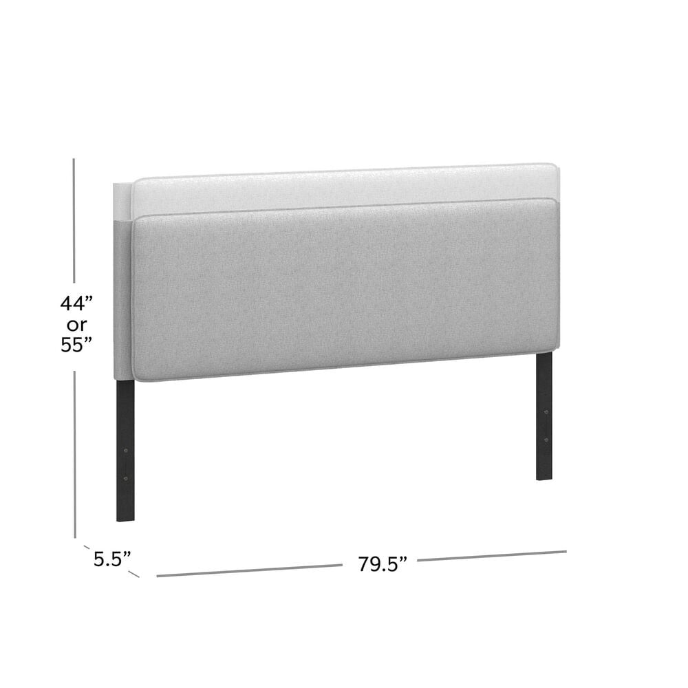 The Monday Company Emslie Upholstered Pillow Headboard in Light Gray, , large