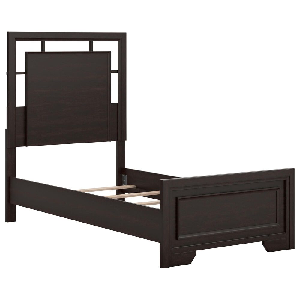 Ashley Covetown Twin Panel Bed in Dark Brown, , large