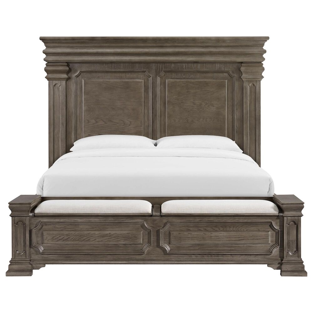 Mayberry Hill Kings Court King Storage Bed with Dresser, Chest and Two Nightstands in Grey, , large