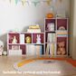 HOMLUX 5-Cube Reversible Storage Bookshelf in White and Pink, , large