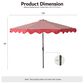HOMLUX 10" Solar LED Patio Umbrella with Adjustable Tilt and in Red, , large