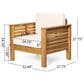 Hearth and Haven Outdoor Acacia Wood Club Chair with Beige Cushions in Teak, , large
