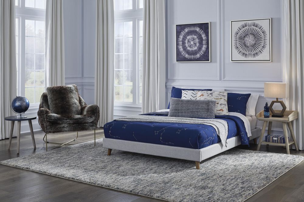 Ashley Tannally Full Upholstered Platform Bed in Beige, , large