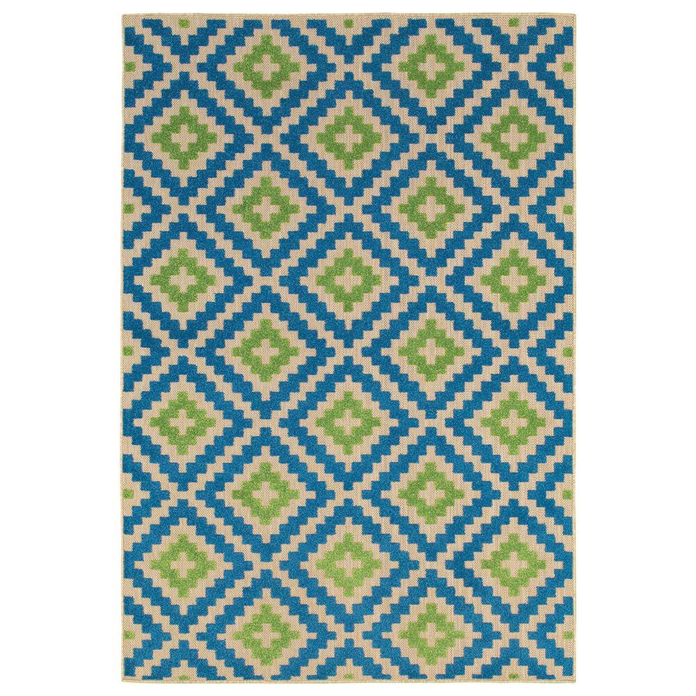 Oriental Weavers Cayman 2063Z 9"10" x 12"10" Sand and Blue Area Rug, , large
