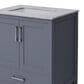 Lexora Home Jacques 30" Single Bathroom Vanity in Dark Grey with 2 cm White Carrara Marble Top and Rectangular Sink, , large