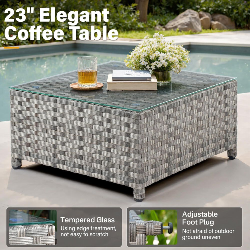 HOMLUX 6-Piece Patio Conversation Set in Dark Gray, , large