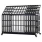 HOMLUX 52" Heavy Duty Dog Cage Pet Crate with Roof and Window on Roof in Black, , large