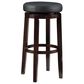 Linon Home Decor Maya Swivel Bar Stool with Black Cushion in Rich Brown, , large