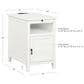 Linon Home Decor Birkdale Accent Table with USB Port in White, , large