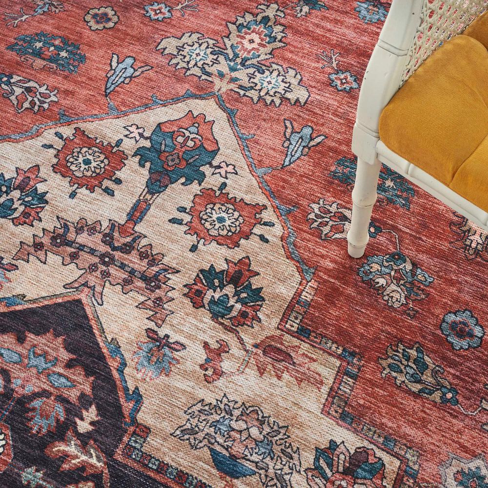 Nourison Grand Washables 5&#39;3&quot; x 7&#39;3&quot; Rust and Multicolor Area Rug, , large