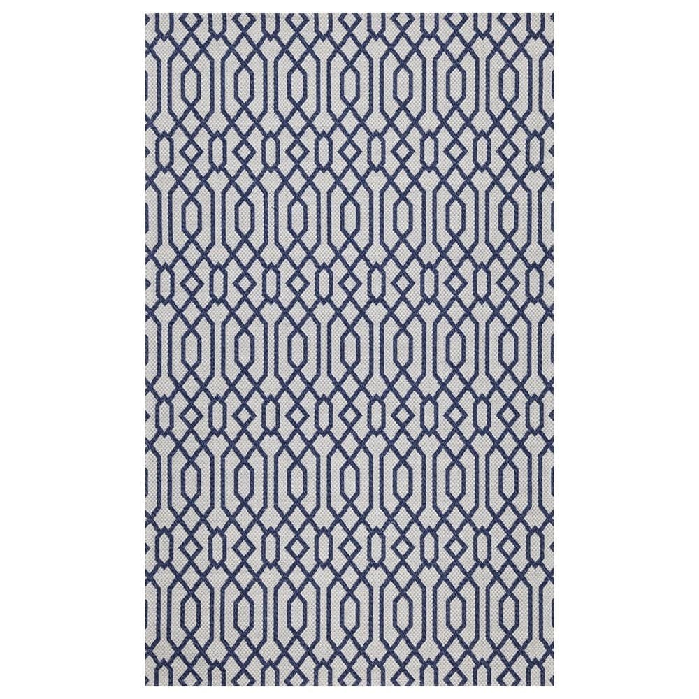 Safavieh Martha Stewart Cotton MSR421M 8" x 10" Blue and Grey Area Rug, , large