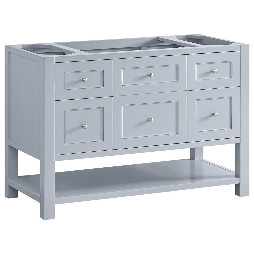 James Martin Vanities Breckenridge 48" Single Bathroom Vanity in Serenity Blue with 3 cm Eternal Jasmine Pearl Silestone Top, Rectangular Sink and FreePower Wireless Charger, , large