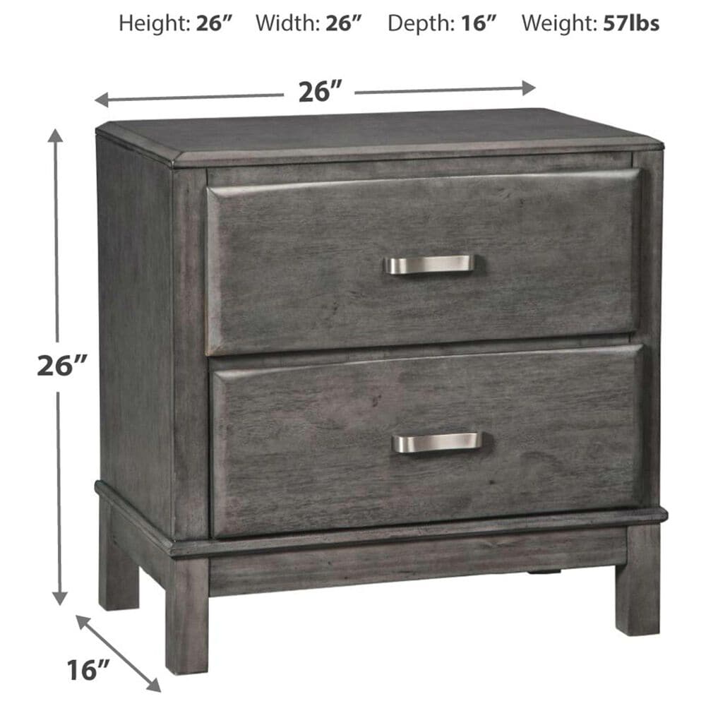 Ashley Caitbrook 2-Drawer Night Stand in Gray, , large