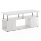 HOMLUX 47.2" Utility Design TV Stand with Open Storage Bookshelf in White Oak and Stainless Steel, , large