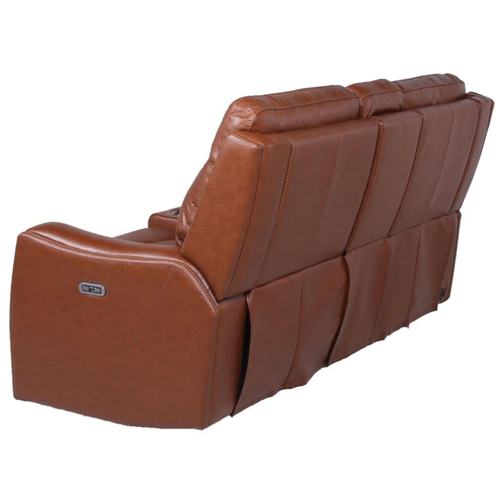 Crystal City Natalia Leather Power Console Loveseat with Headrest in Coach, , large