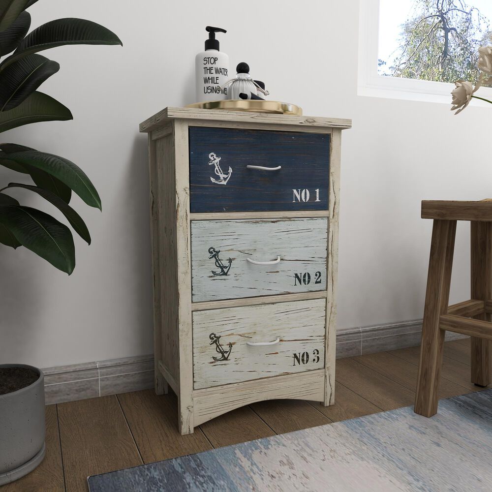 Maple and Jade Coastal Chest in White, , large