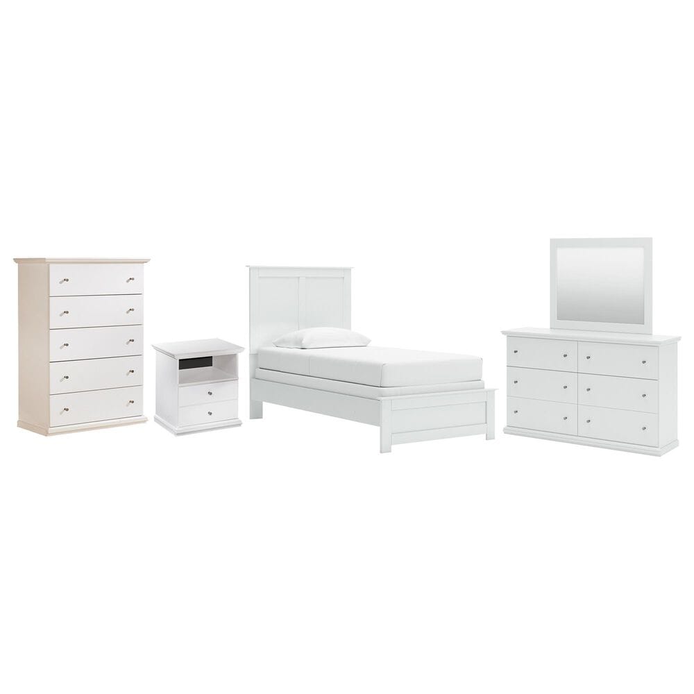 Ashley Bostwick Shoals 5-Piece Twin Panel Bedroom Set in White, , large