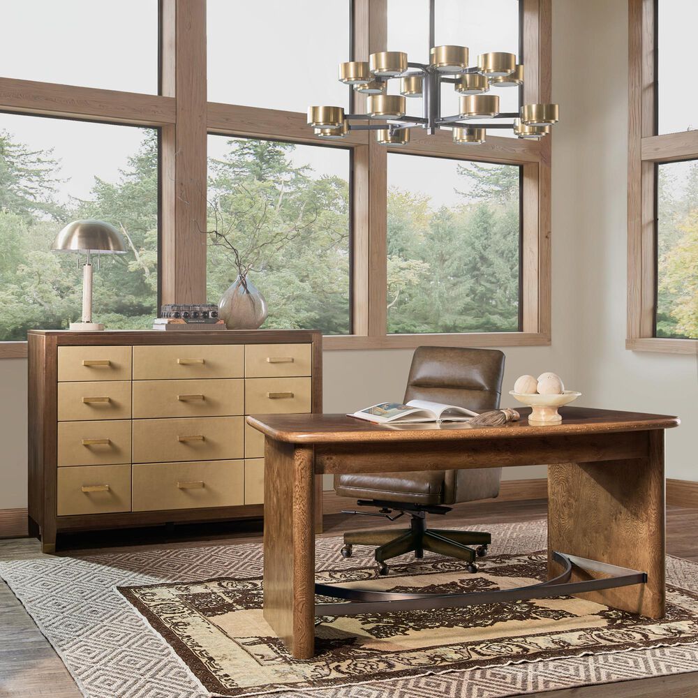 Hooker Furniture Melange Romano Writing Desk in Warm Brown, , large