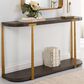 Uttermost Palisade Console Table in Coffee Oak and Antique Gold, , large