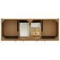James Martin Laurent 60" Double Bathroom Vanity in Honey Oak with 3 cm White Zeus Silestone Top and Rectangular Sinks, , large