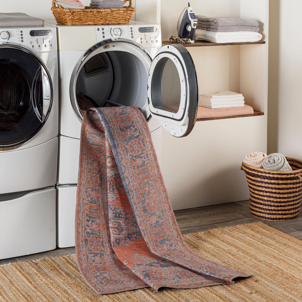 Surya Colin 7&#39;10&quot; x 10&#39;2&quot; Burnt Orange, Blue, Pale Blue and Tan Area Rug, , large