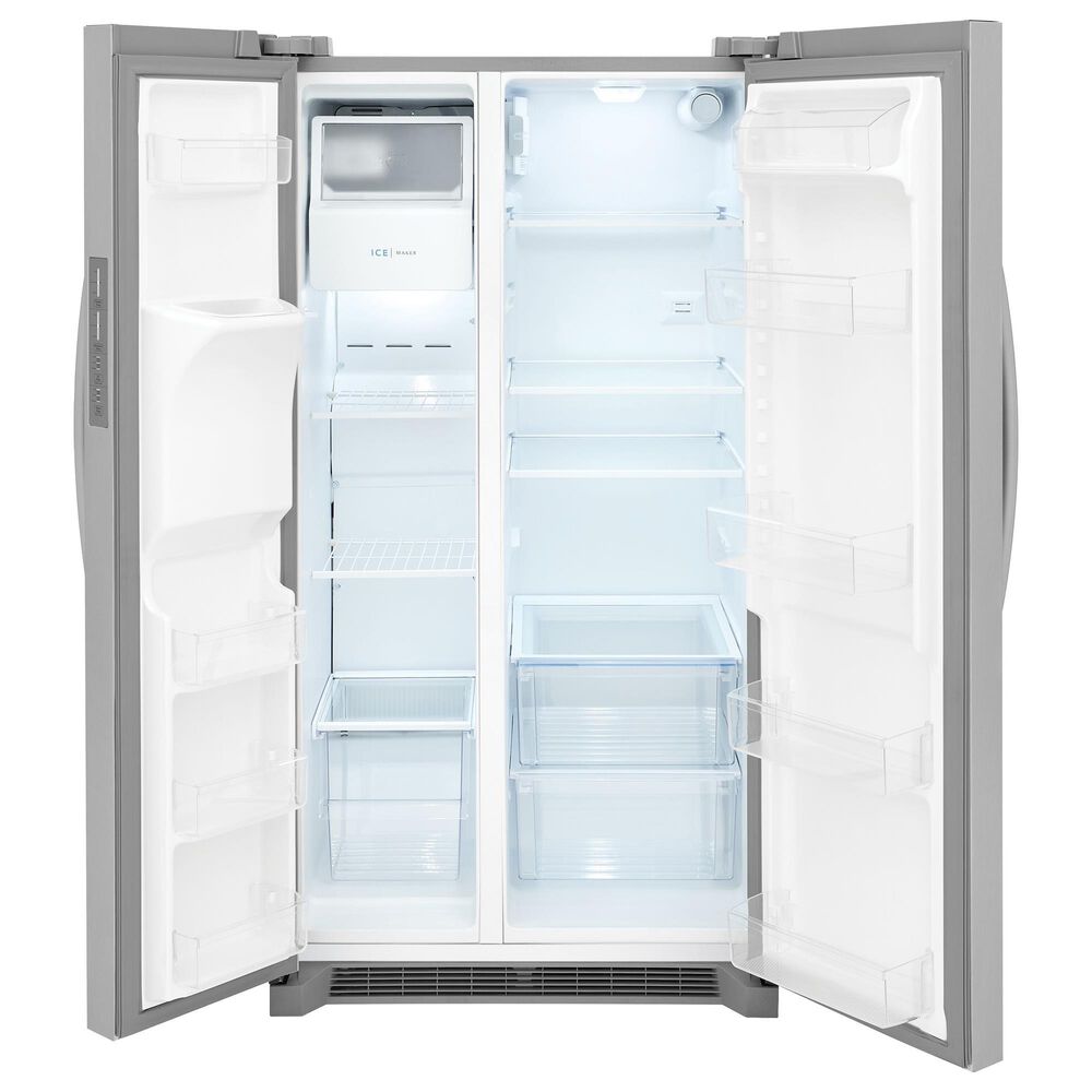 Frigidaire 4-Piece Kitchen Package with 25.6 Cu. Ft. 36" Standard Depth Refrigerator, 30" Electric Range, 1.8 Cu. Ft. Over-The-Range Microwave, 24 in. Built-In Dishwasher in Stainless Steel, , large