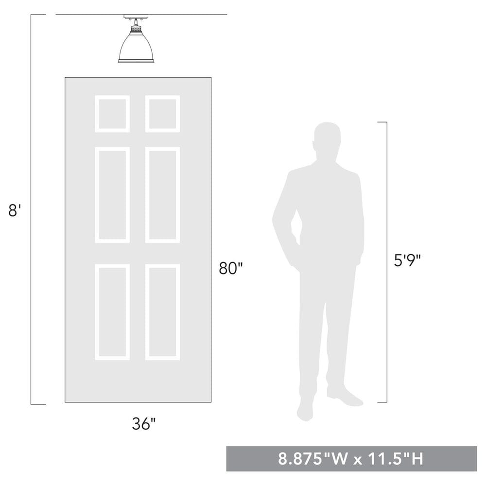 Golden Lighting Duncan Flush Mount in Chrome and Matte Black, , large