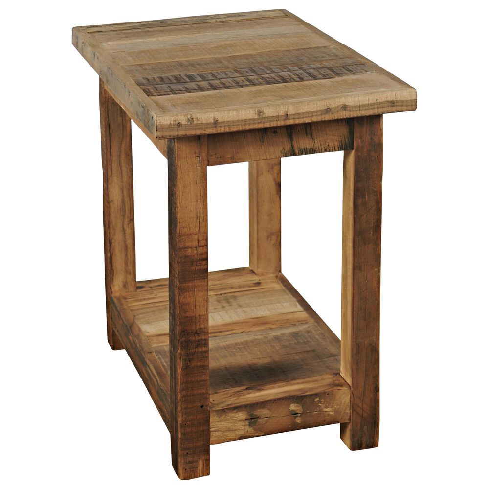 Waltham Reclamation 1-Shelf Chairside Table in Brown, , large
