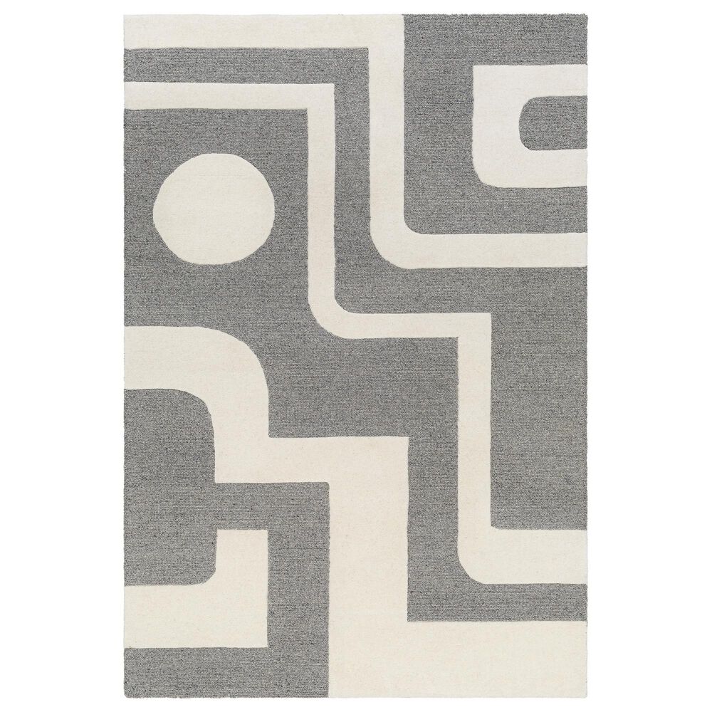 Surya Brook BKO2302 2" x 3" Beige and Charcoal Area Rug, , large