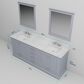Lexora Home Dukes 80" Double Bathroom Vanity in Dark Grey with 2 cm White Cultured Marble Top and Rectangular Sinks, , large