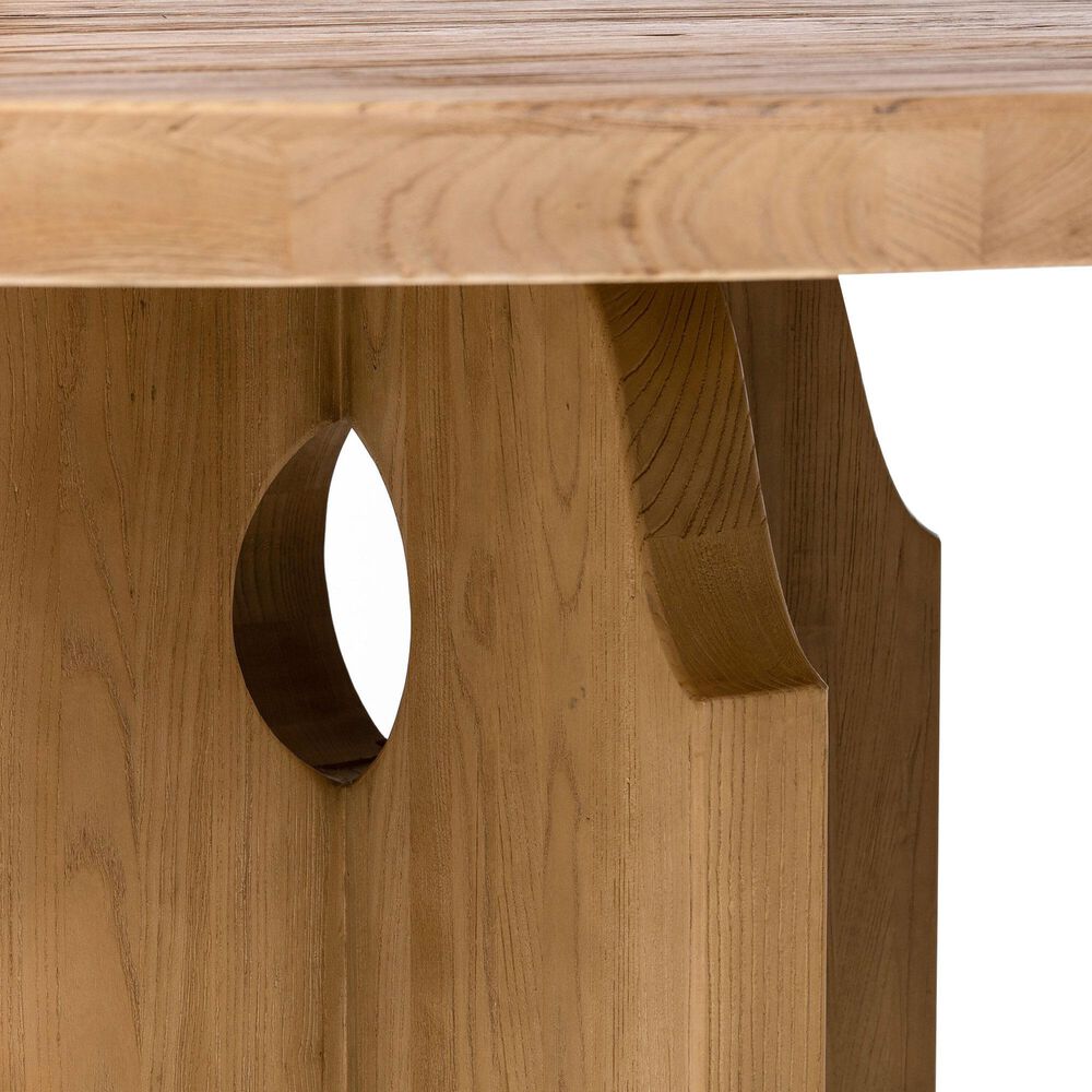 Four Hands Allandale Round Dining Table-Reclaimed Natural Elm-Natural Elm Veneer, , large